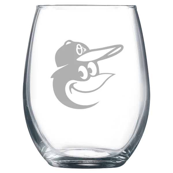 Baltimore Orioles Polar Camel 9 oz. Stemless Wine Glass