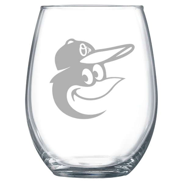 Baltimore Orioles Polar Camel 15 oz. Stemless Wine Glass