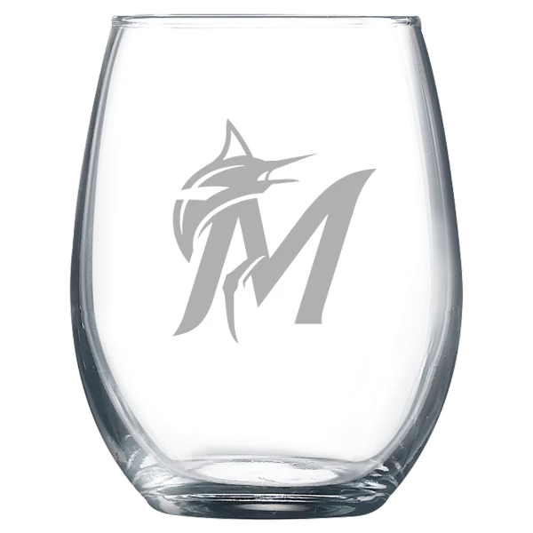 Miami Marlins Polar Camel 9 oz. Stemless Wine Glass