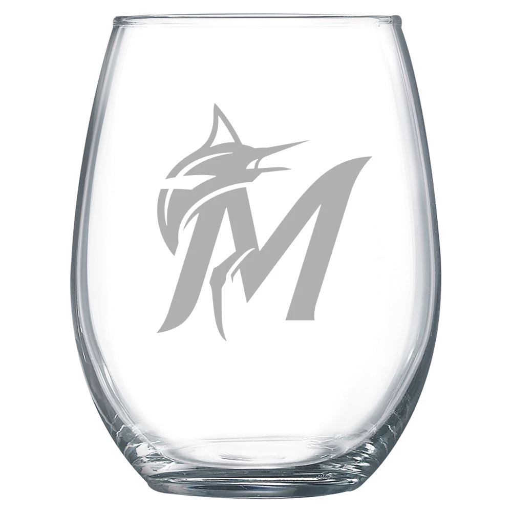 Miami Marlins Polar Camel 15 oz. Stemless Wine Glass