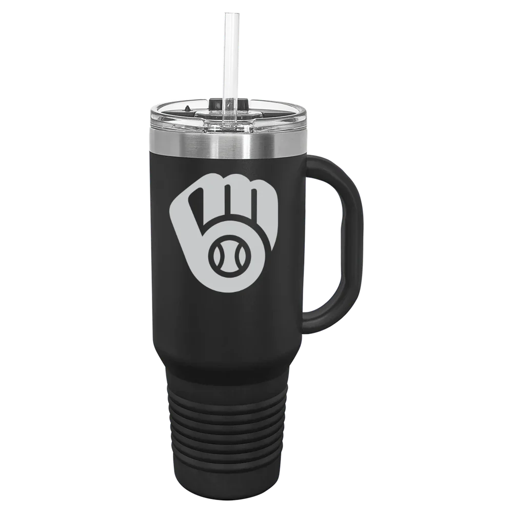 Milwaukee Brewers Polar Camel 40 oz. Travel Mug with Snap Lid & Straw