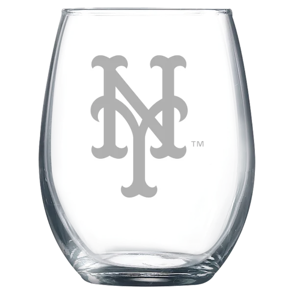 New York Mets Polar Camel 9 oz. Stemless Wine Glass