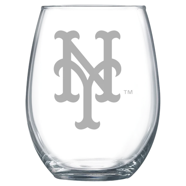 New York Mets Polar Camel 15 oz. Stemless Wine Glass