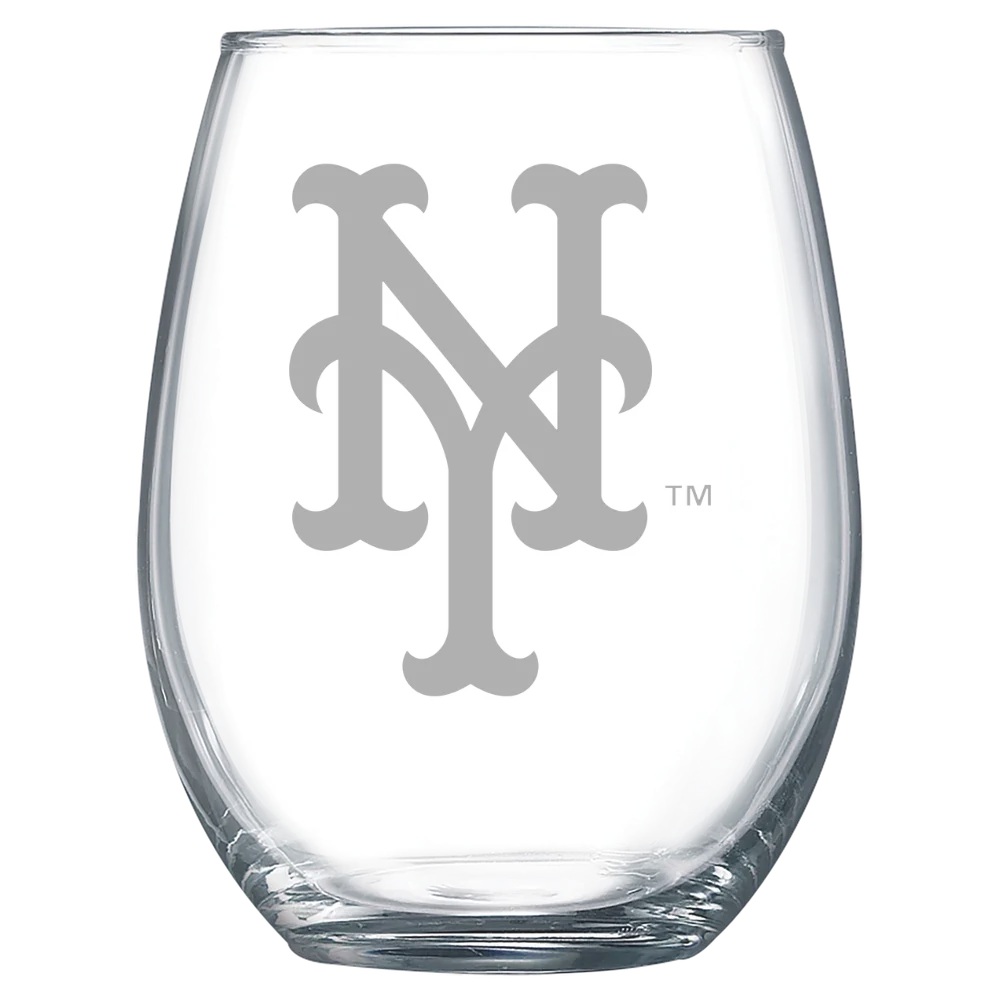 New York Mets Polar Camel 15 oz. Stemless Wine Glass