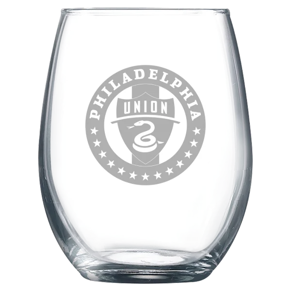 Philadelphia Union Polar Camel 9 oz. Stemless Wine Glass