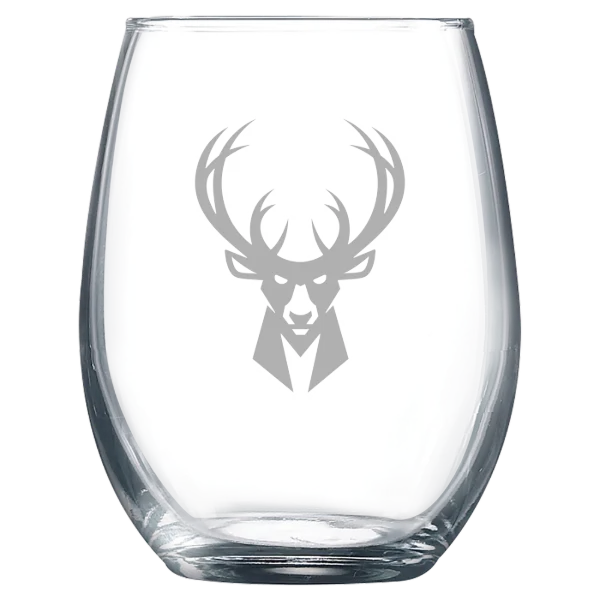 Milwaukee Bucks Polar Camel 9 oz. Stemless Wine Glass