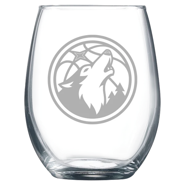 Minnesota Timberwolves Polar Camel 9 oz. Stemless Wine Glass