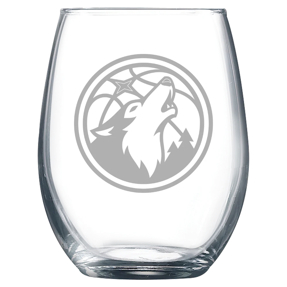 Minnesota Timberwolves Polar Camel 9 oz. Stemless Wine Glass