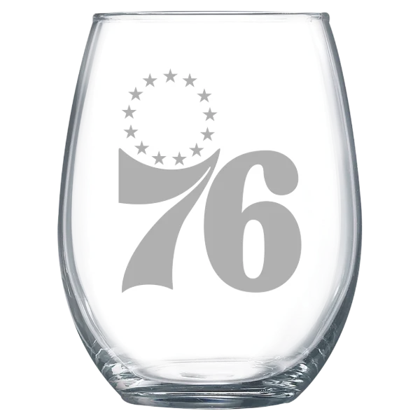 Philadelphia 76ers Polar Camel 15 oz. Stemless Wine Glass