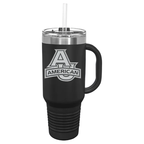 American University Polar Camel 40 oz. Travel Mug with Snap Lid & Straw