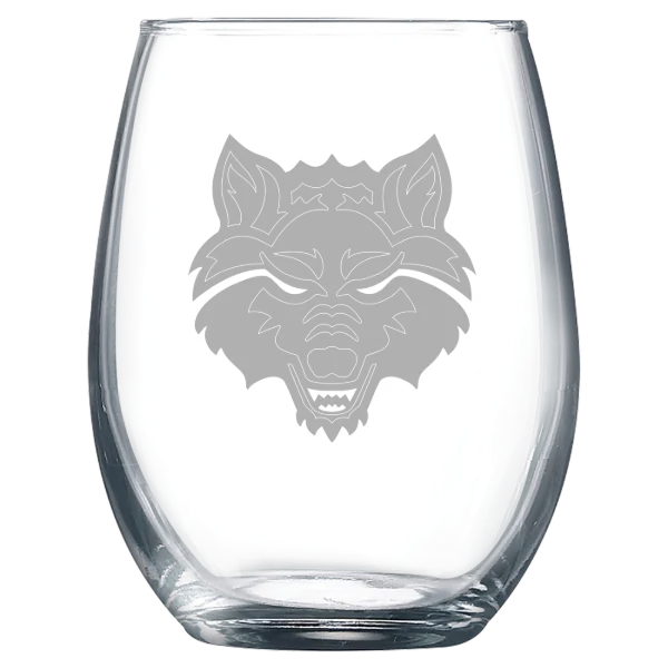 Arkansas State University Polar Camel 9 oz. Stemless Wine Glass