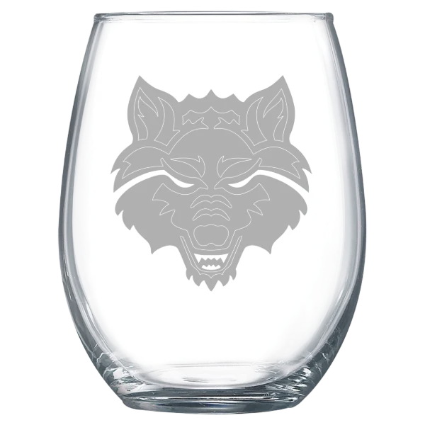 Arkansas State University Polar Camel 15 oz. Stemless Wine Glass