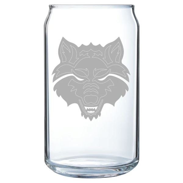 Arkansas State University Polar Camel 16 oz. Can Glass