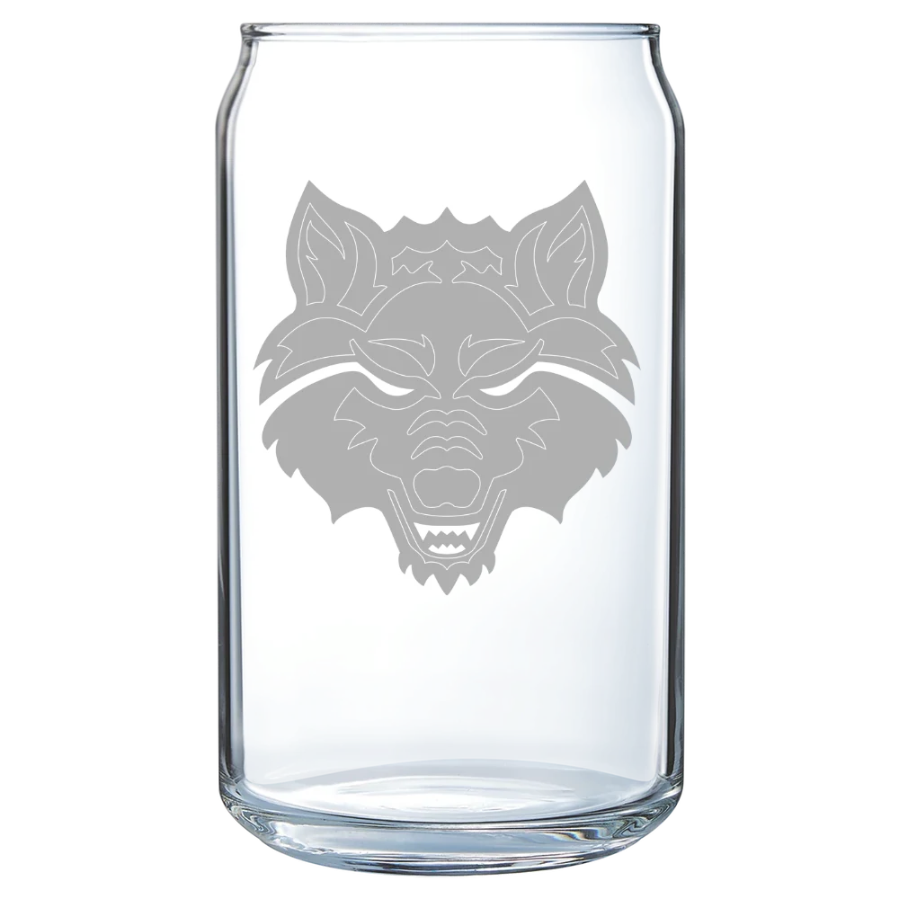 Arkansas State University Polar Camel 16 oz. Can Glass