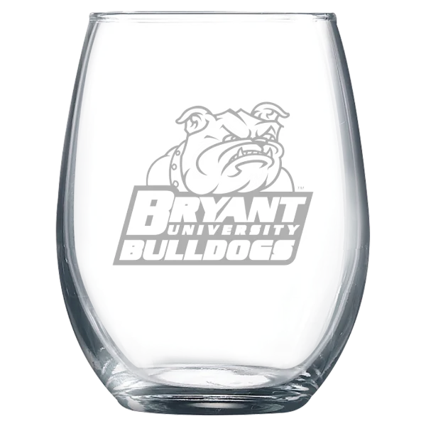Bryant University Polar Camel 9 oz. Stemless Wine Glass