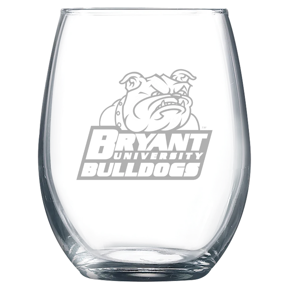 Bryant University Polar Camel 9 oz. Stemless Wine Glass