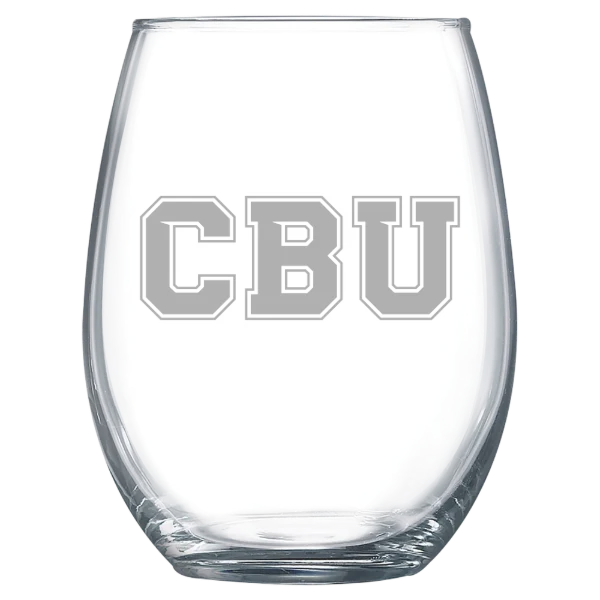 California Baptist University Polar Camel 15 oz. Stemless Wine Glass