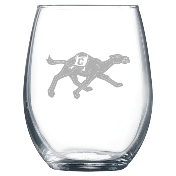 Campbell University Polar Camel 9 oz. Stemless Wine Glass