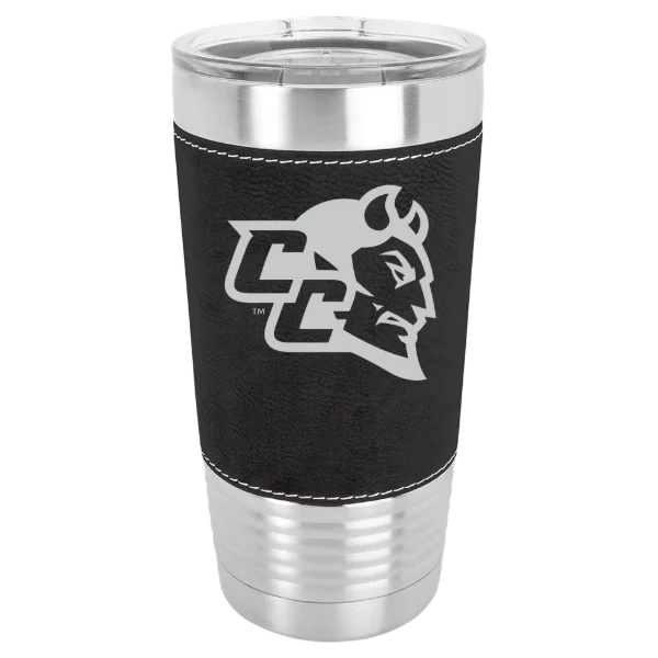 Central Connecticut State University Polar Camel 20 oz. Leatherette Grip Tumbler with Standard Lid