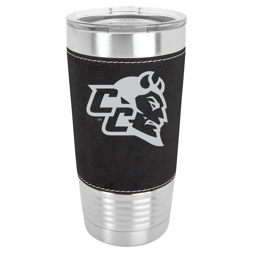 Central Connecticut State University Polar Camel 20 oz. Leatherette Grip Tumbler with Standard Lid