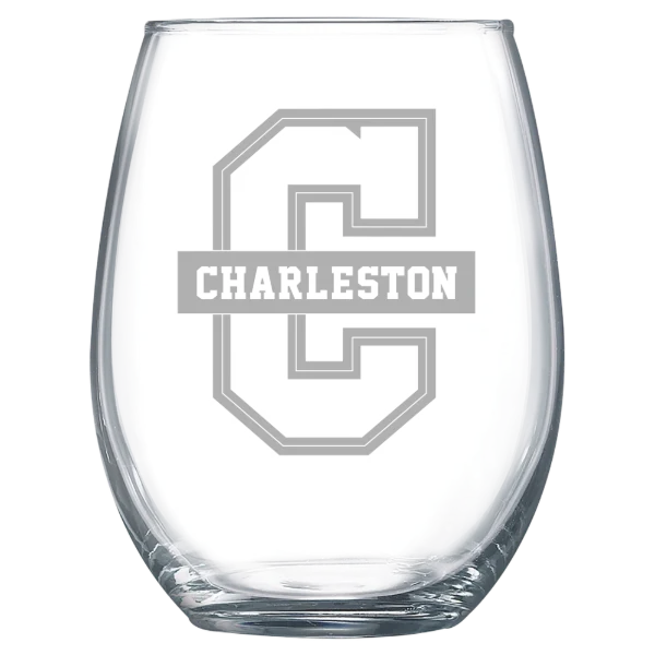 College of Charleston (South Carolina) Polar Camel 15 oz. Stemless Wine Glass