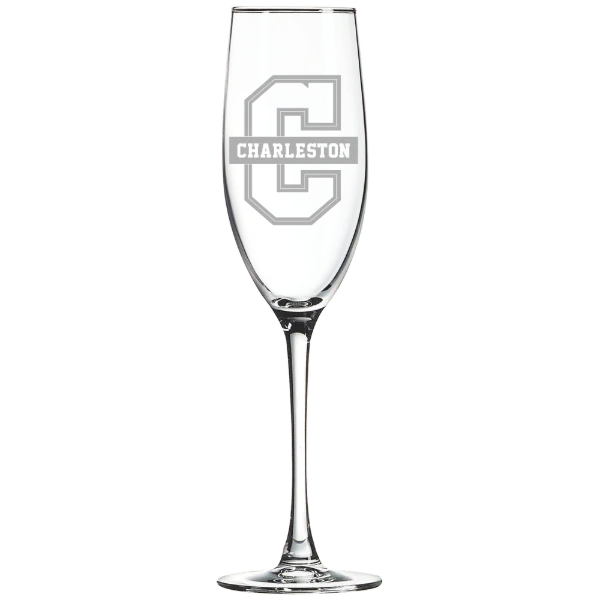 College of Charleston (South Carolina) Polar Camel 8 oz. Champagne Flute