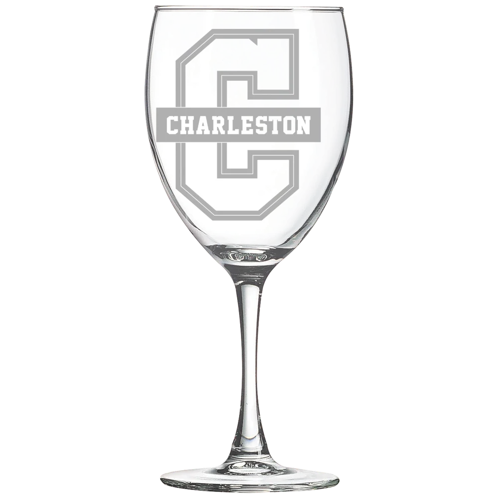 College of Charleston (South Carolina) Polar Camel 10 1/2 oz. Wine Glass
