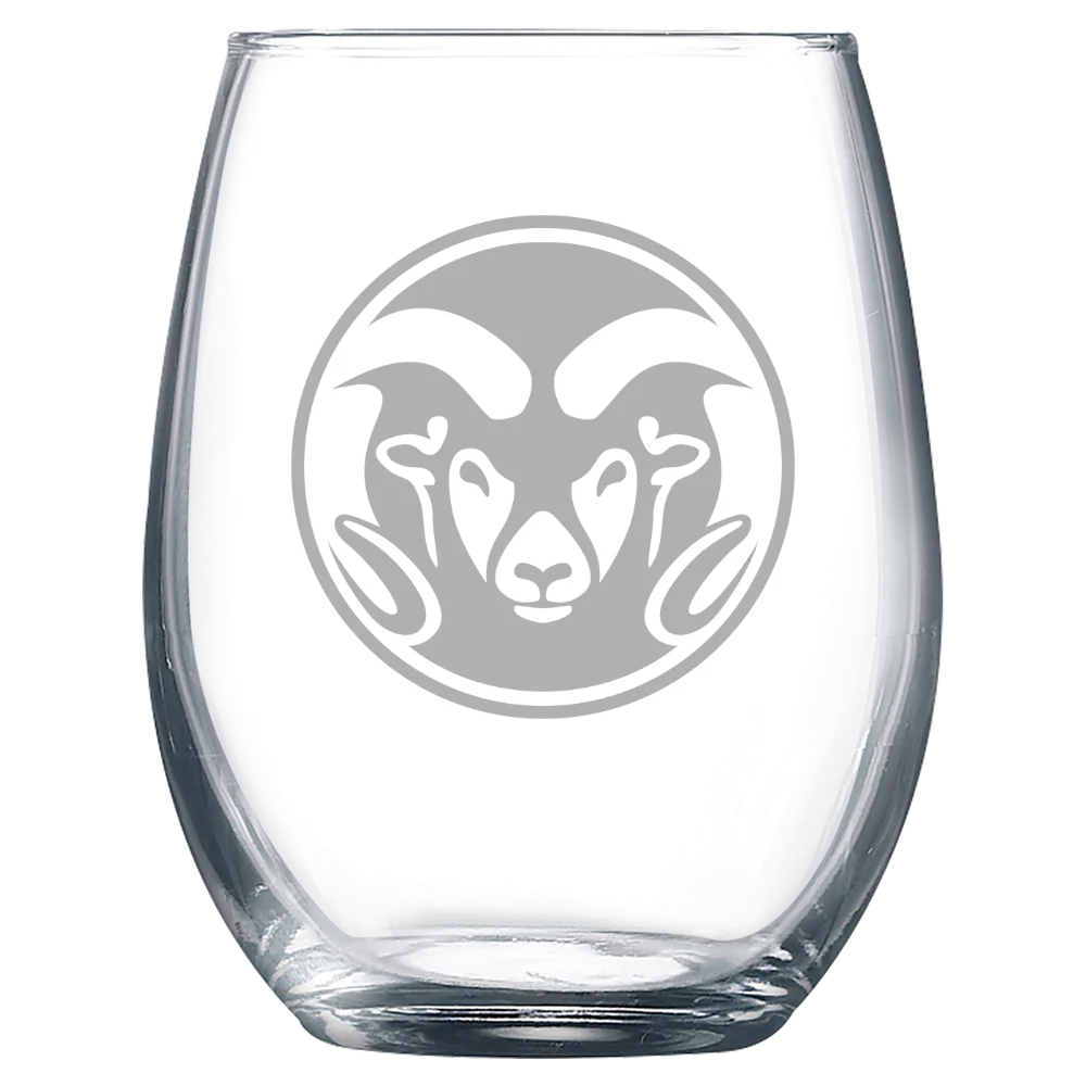 Colorado State University Polar Camel 9 oz. Stemless Wine Glass