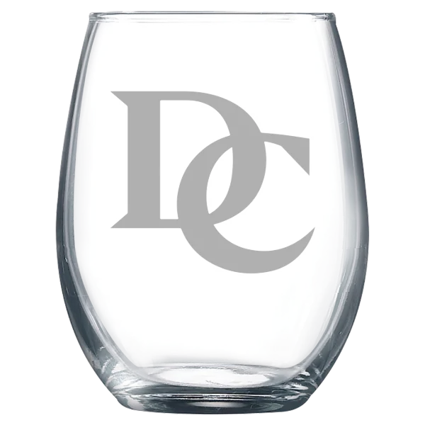 Davidson College Polar Camel 9 oz. Stemless Wine Glass