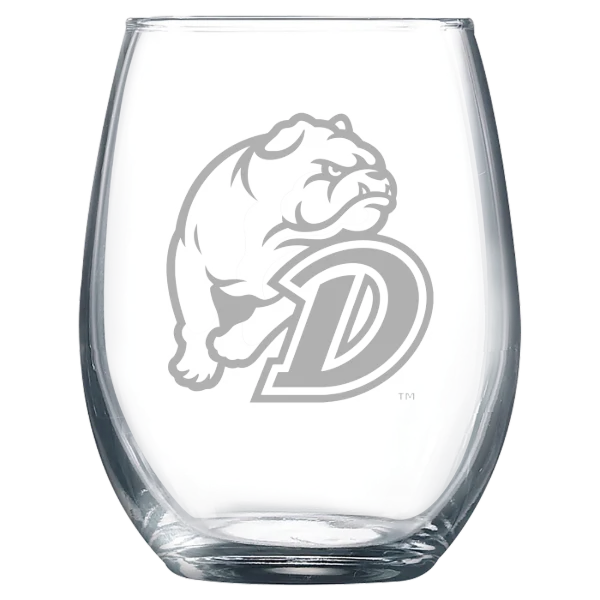 Drake University Polar Camel 9 oz. Stemless Wine Glass