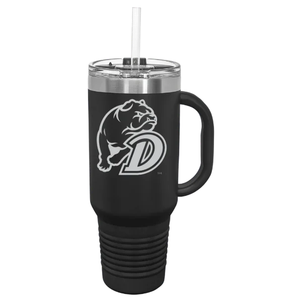 Drake University Polar Camel 40 oz. Travel Mug with Snap Lid & Straw