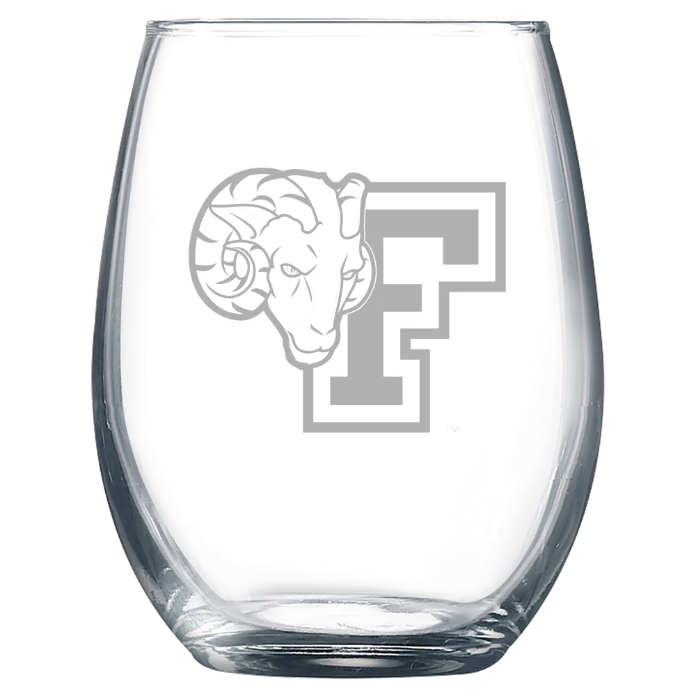Fordham University Polar Camel 9 oz. Stemless Wine Glass