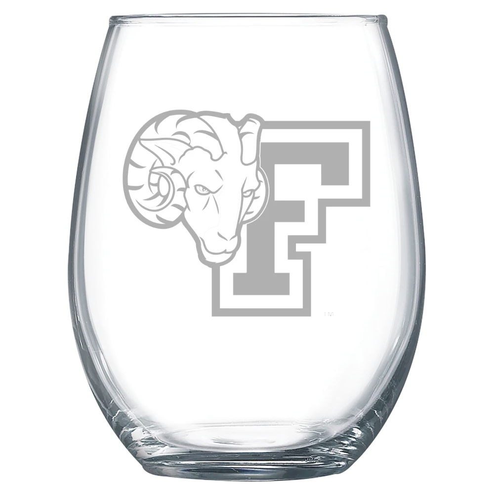 Fordham University Polar Camel 15 oz. Stemless Wine Glass