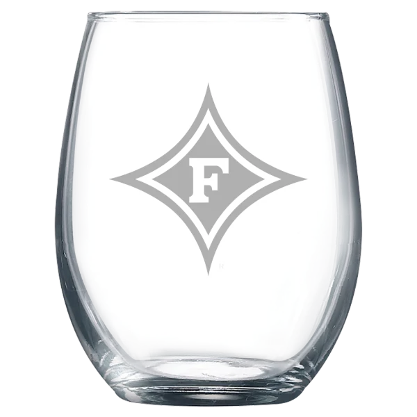 Furman University Polar Camel 9 oz. Stemless Wine Glass