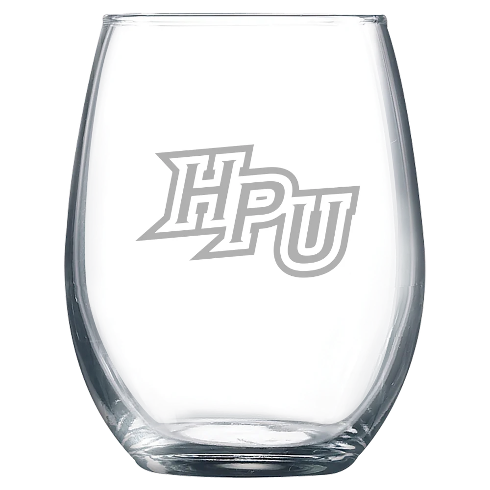 High Point University Polar Camel 9 oz. Stemless Wine Glass