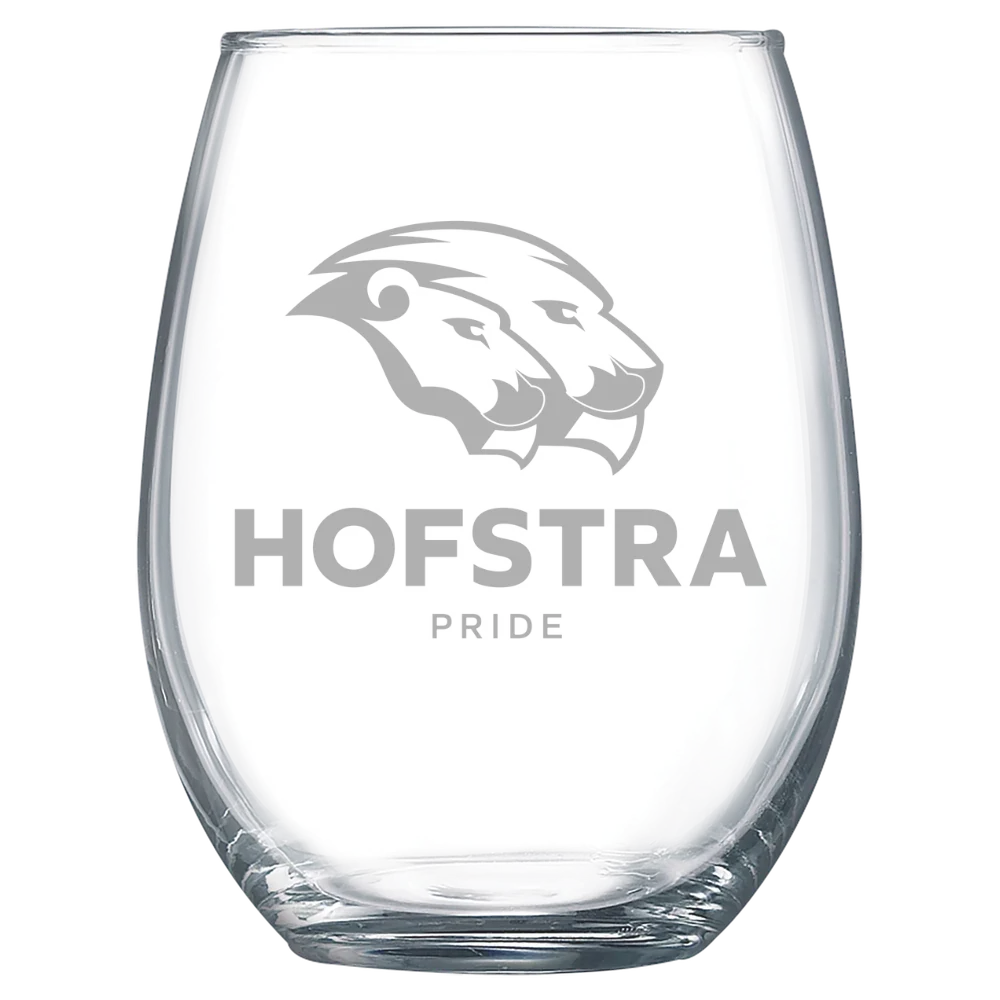Hofstra University Polar Camel 15 oz. Stemless Wine Glass