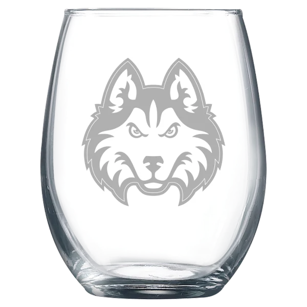 Houston Christian University Polar Camel 9 oz. Stemless Wine Glass