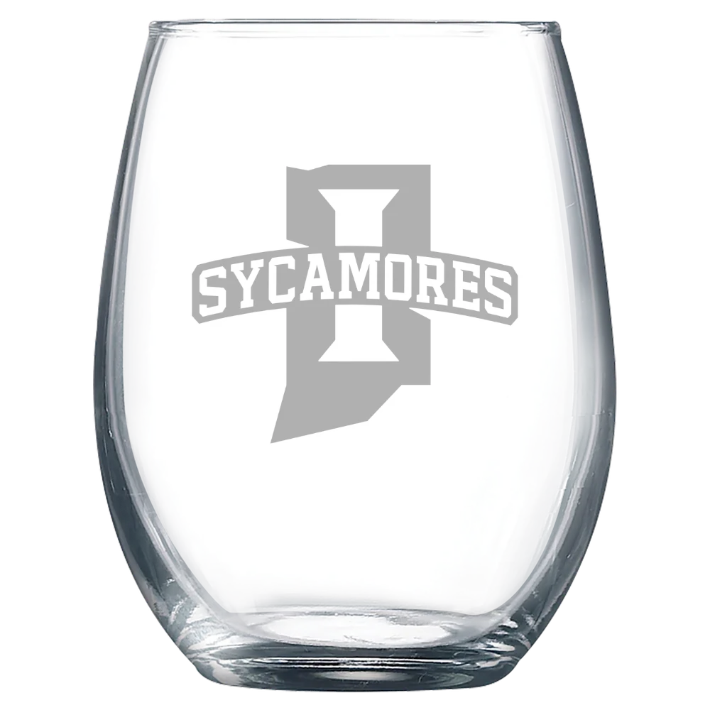 Indiana State University Polar Camel 9 oz. Stemless Wine Glass