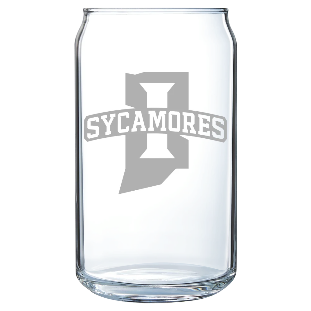 Indiana State University Polar Camel 16 oz. Can Glass