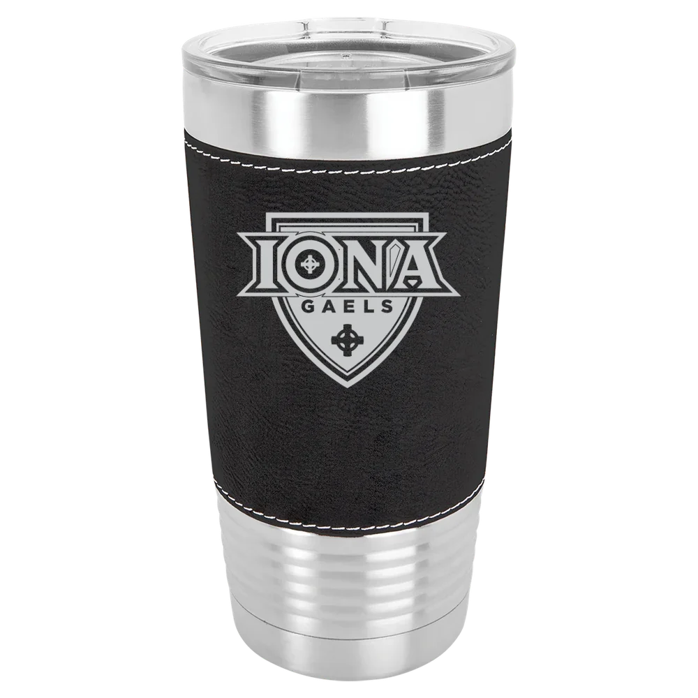 Iona University Polar Camel 20 oz. Leatherette Grip Tumbler with Standard Lid
