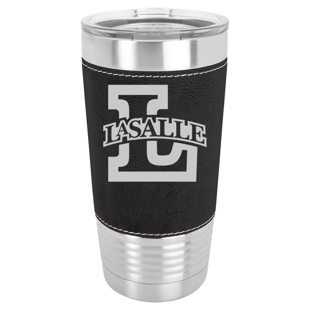 La Salle University Polar Camel 20 oz. Leatherette Grip Tumbler with Standard Lid