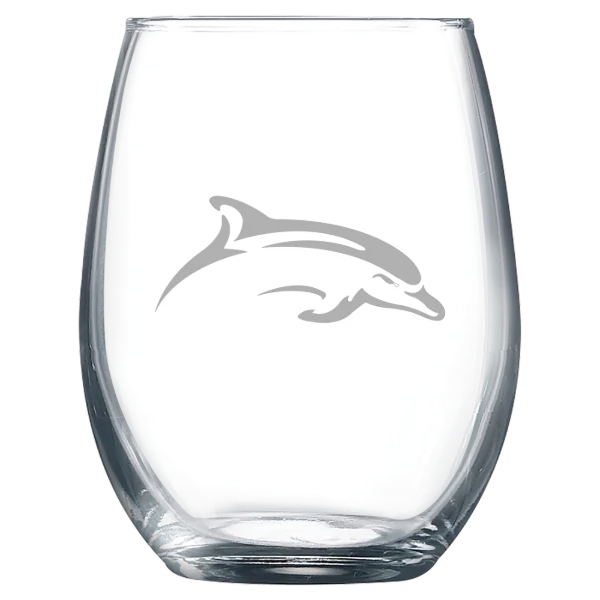Le Moyne College Polar Camel 9 oz. Stemless Wine Glass