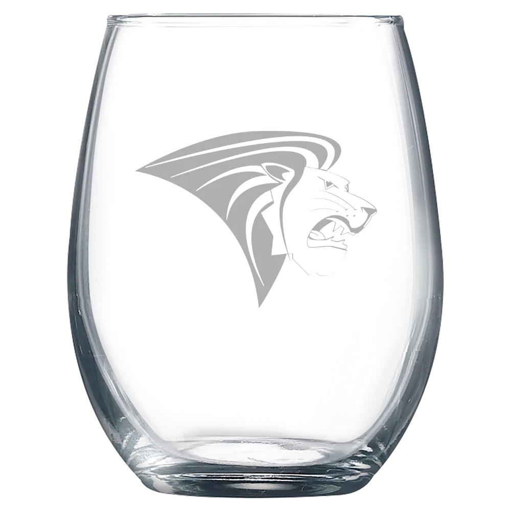 Lindenwood University Polar Camel 9 oz. Stemless Wine Glass