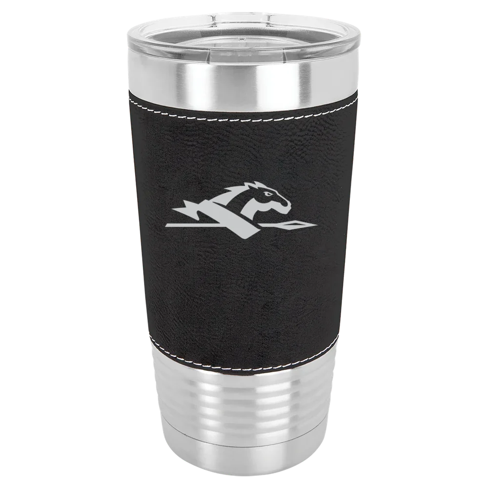 Longwood University Polar Camel 20 oz. Leatherette Grip Tumbler with Standard Lid