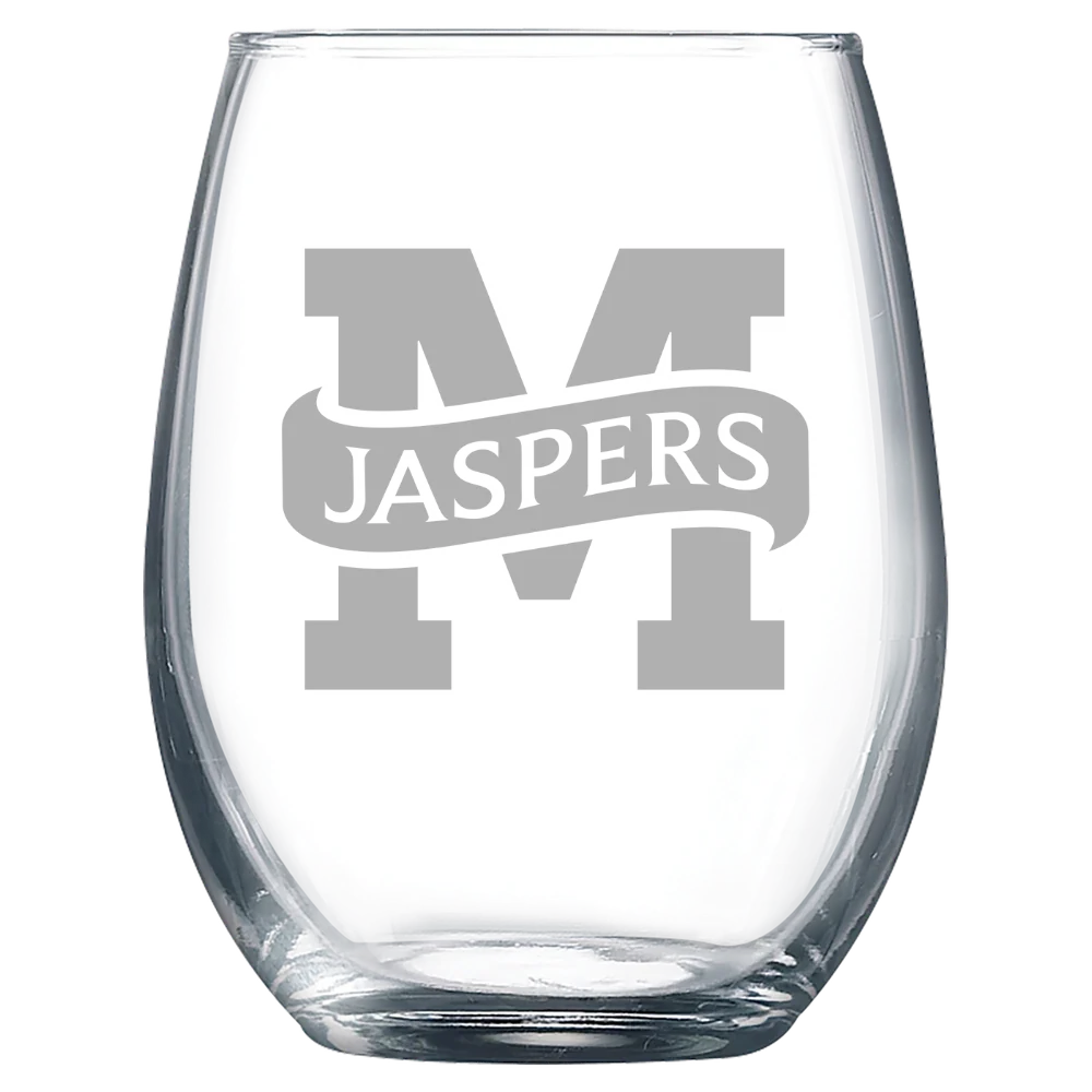Manhattan University Polar Camel 9 oz. Stemless Wine Glass