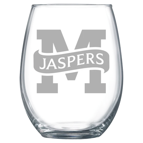 Manhattan University Polar Camel 15 oz. Stemless Wine Glass