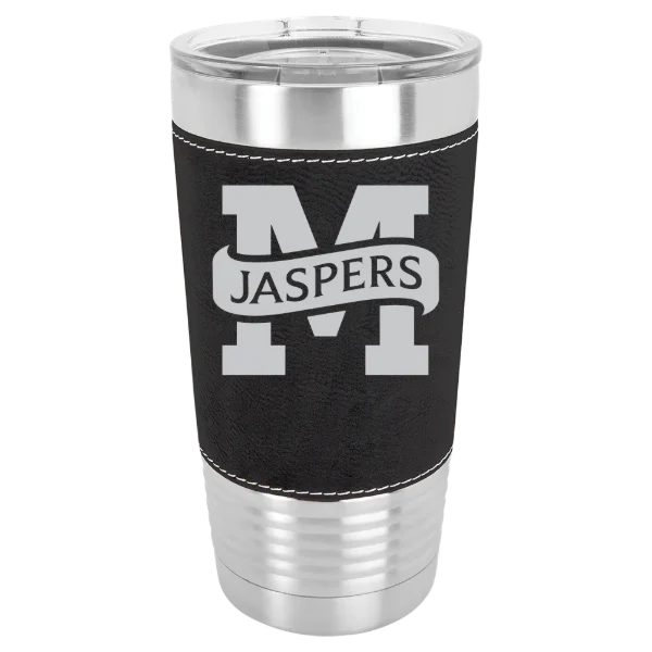 Manhattan University Polar Camel 20 oz. Leatherette Grip Tumbler with Standard Lid