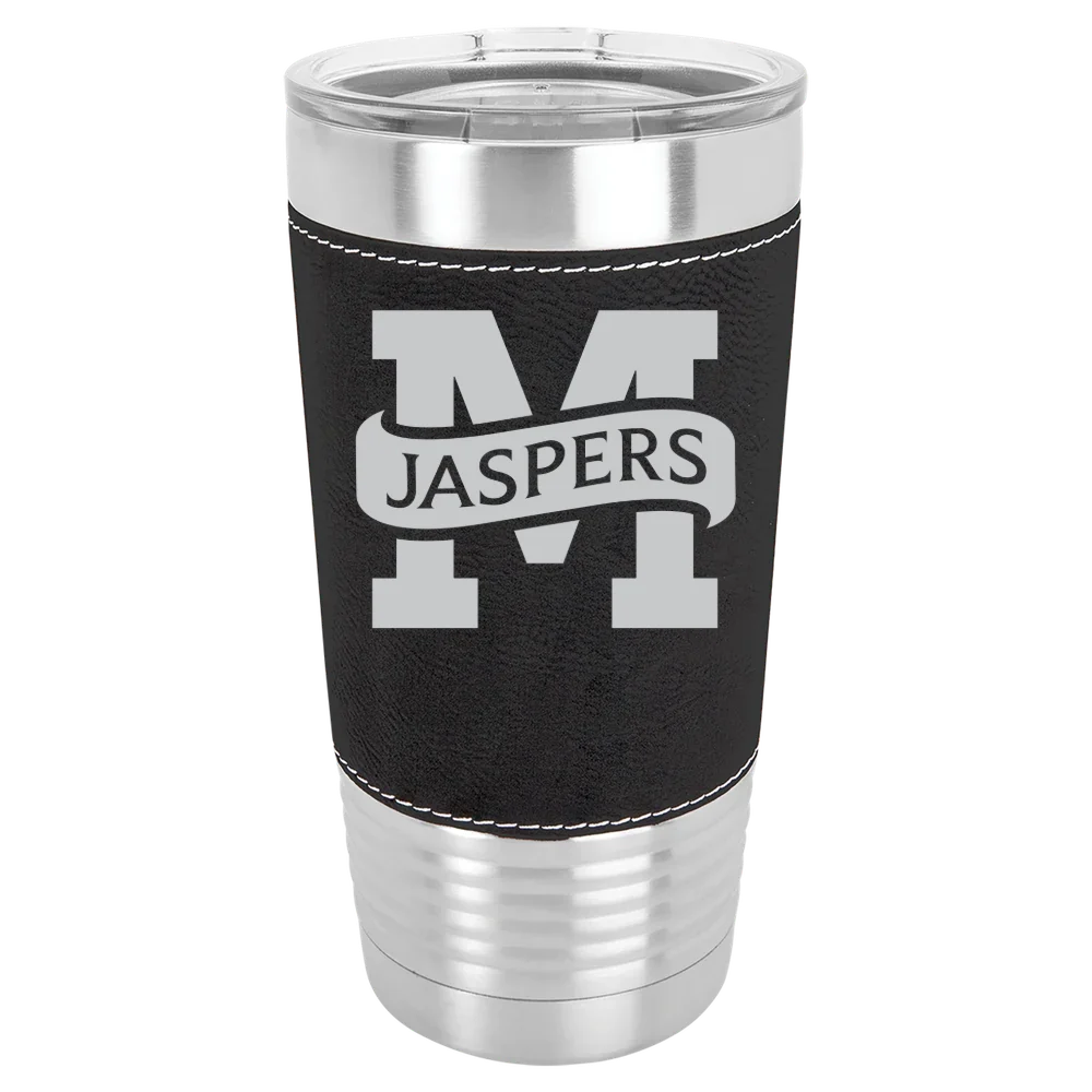 Manhattan University Polar Camel 20 oz. Leatherette Grip Tumbler with Standard Lid