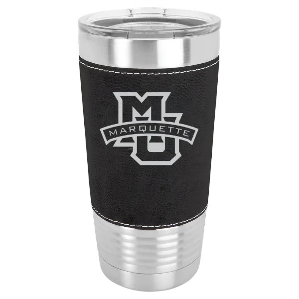 Marquette University Polar Camel 20 oz. Leatherette Grip Tumbler with Standard Lid