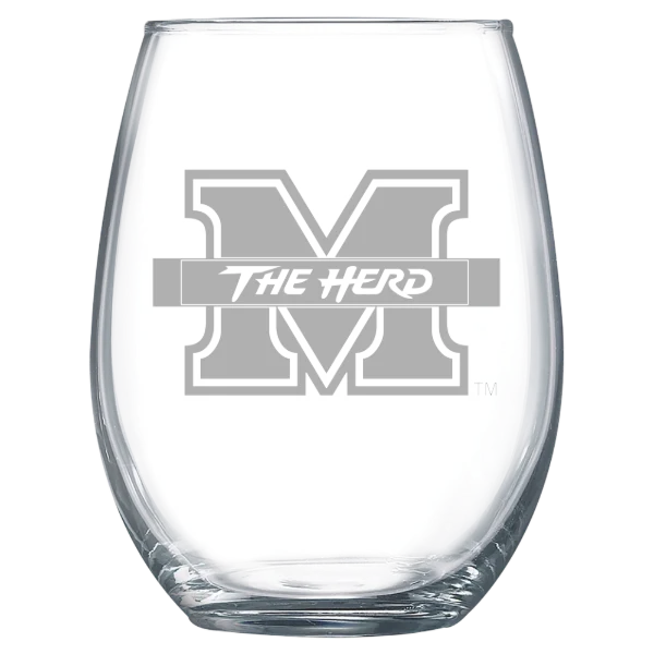 Marshall University Polar Camel 15 oz. Stemless Wine Glass